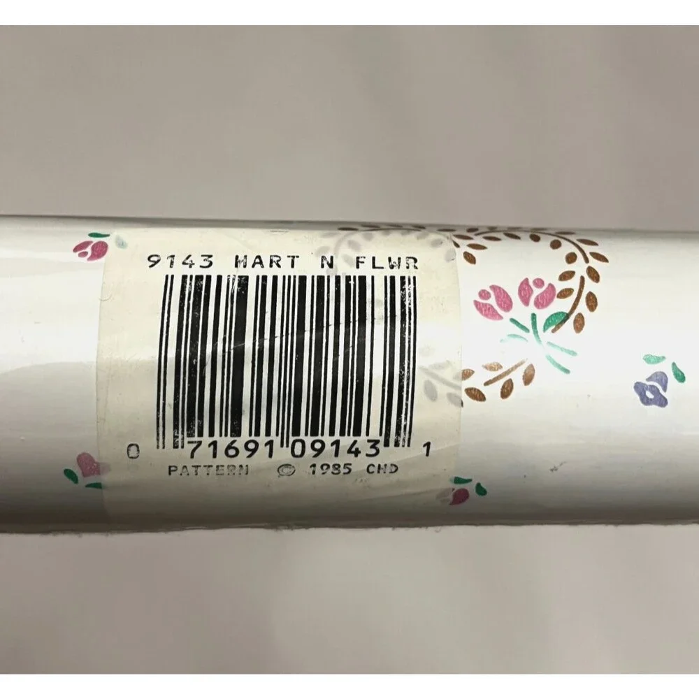 NOS Vtg '94 Rubbermaid Contact Paper Country Heart N Flowers Shelf Liner 3yds